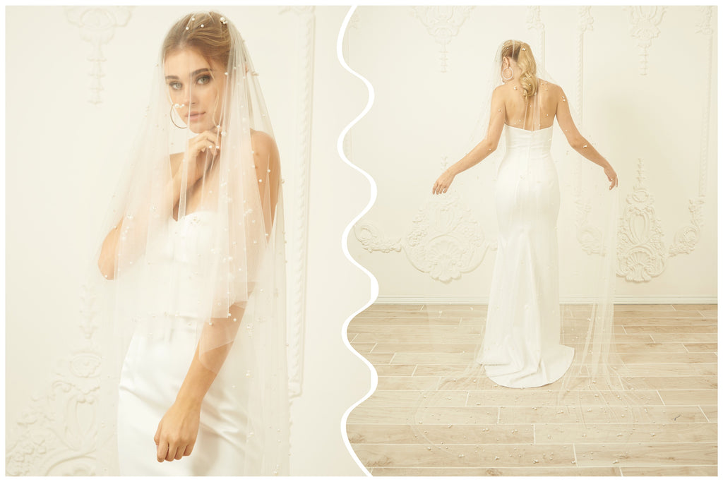 Eddan Pearl bridal drop veil - Dream Dresses by PMN