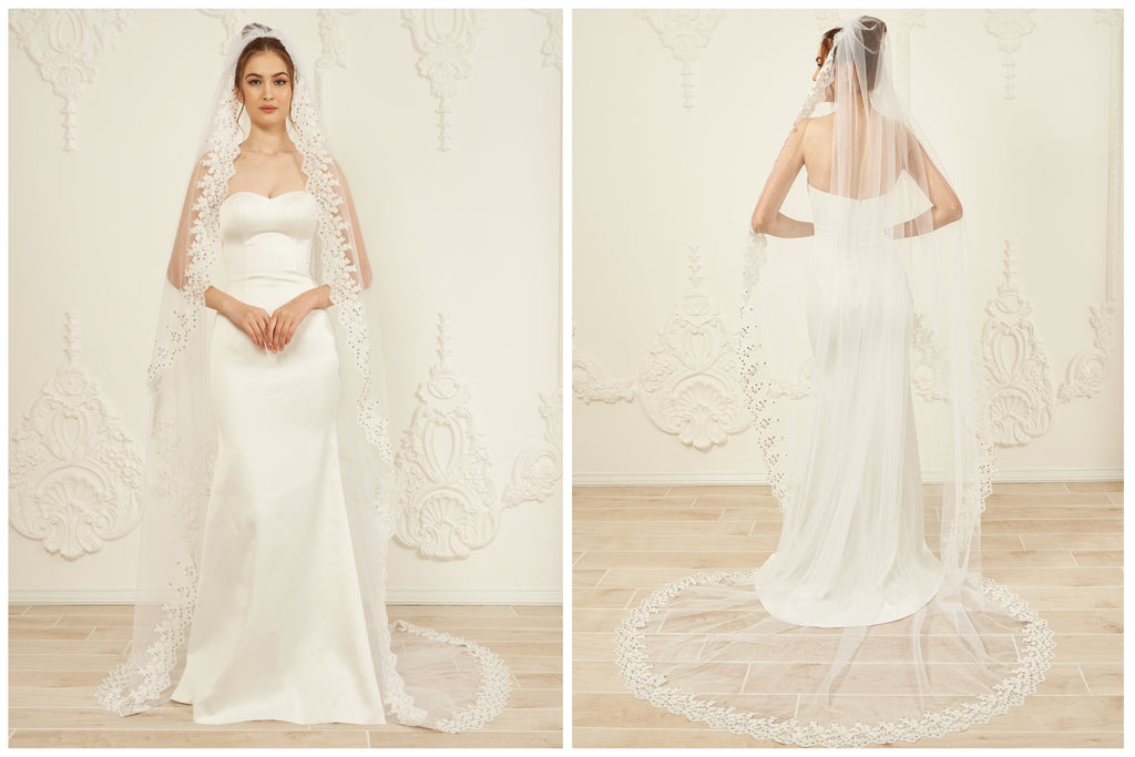 Cassia one layer lace veil - Dream Dresses by PMN