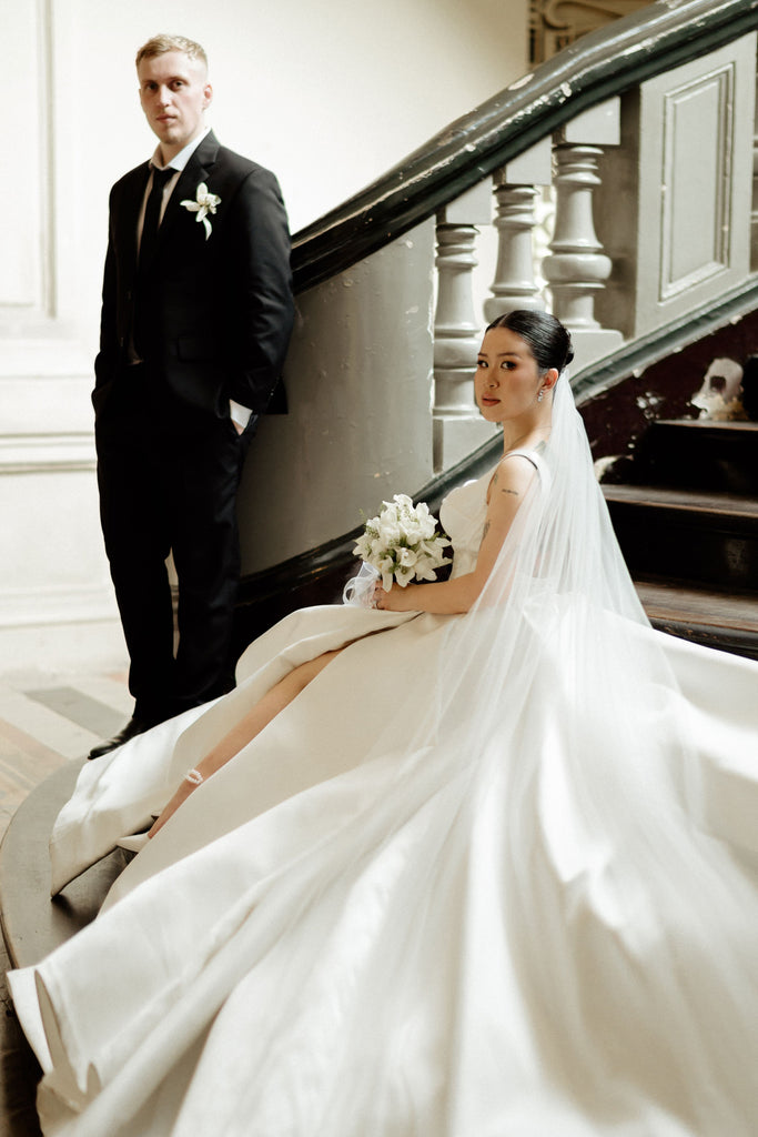 CAPTIVATING ELEGANCE: A REAL BRIDE'S JOURNEY IN A MADE-TO-ORDER WEDDING DRESS Dream Dresses by PMN