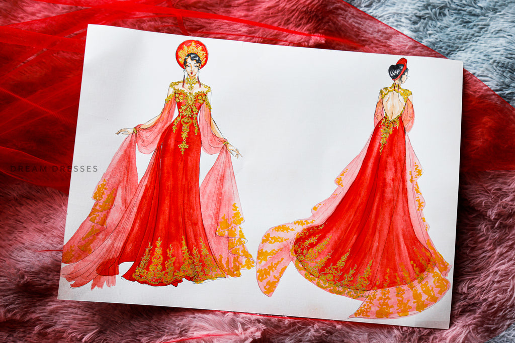Red Ao Dai-Dream Dresses by PMN