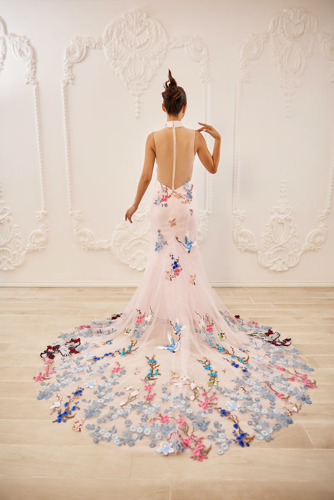 Pink Bridal Cheongsam | Couture Lace Modern Cheongsam (#LILAN) Dream Dresses by PMN