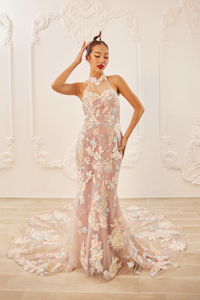 Pink Bridal Cheongsam | Couture Lace Modern Cheongsam (#KEELIN) Dream Dresses by PMN