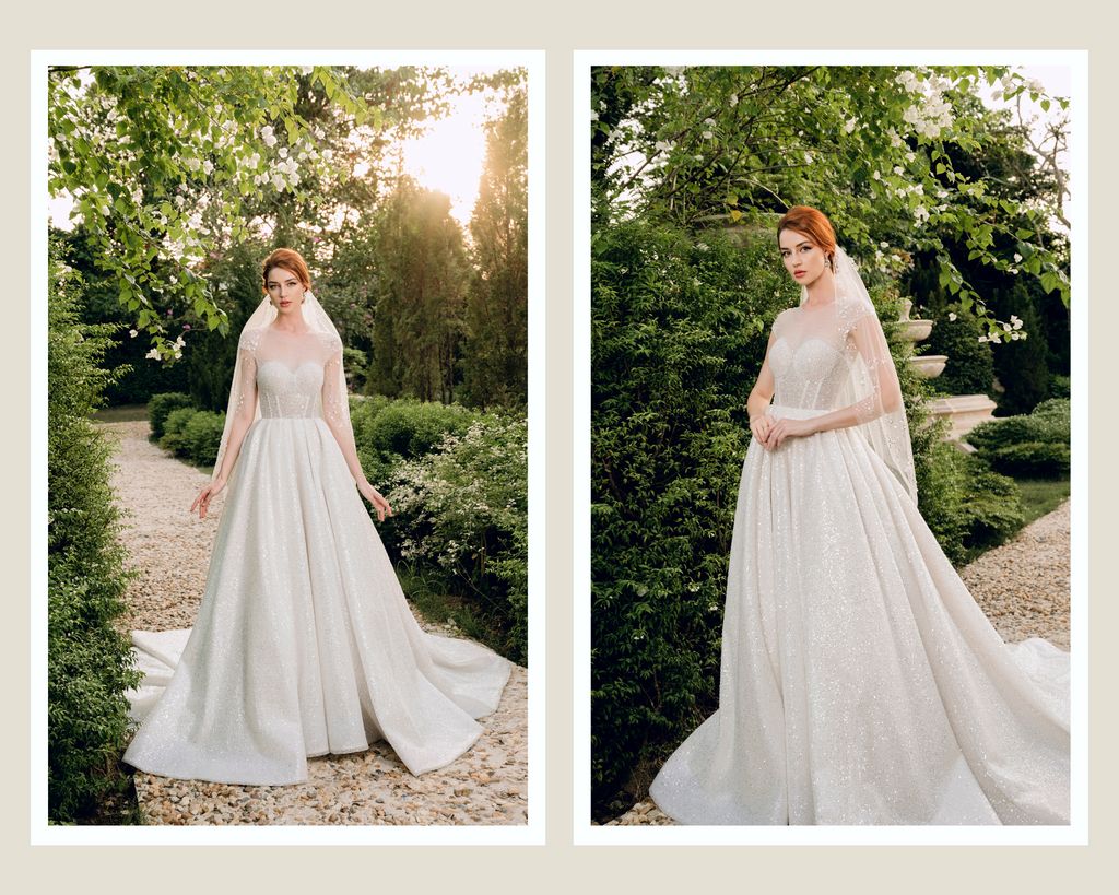 Royal Ballgown Wedding Dress with Crystal Embellishments (#Ceridwen) - Dream Dresses by PMN
