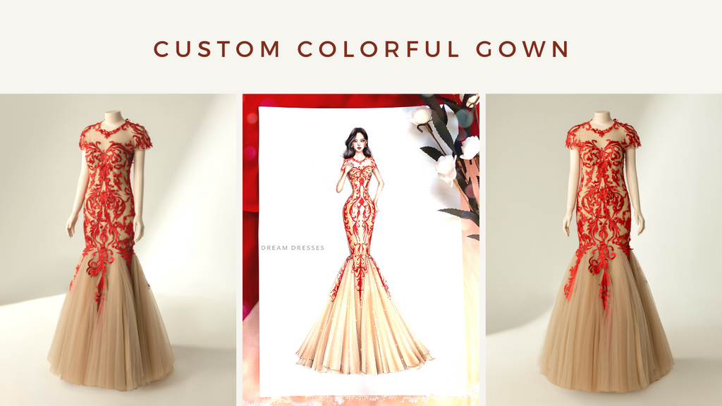 COLORFUL CUSTOM-MADE WEDDING DRESS