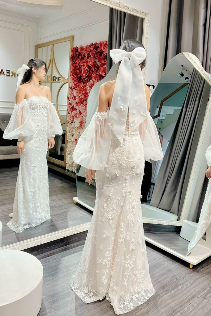 ELEGANCE PERSONIFIED: JANELLE'S BESPOKE WEDDING GOWN DREAM DRESSES BY PMN
