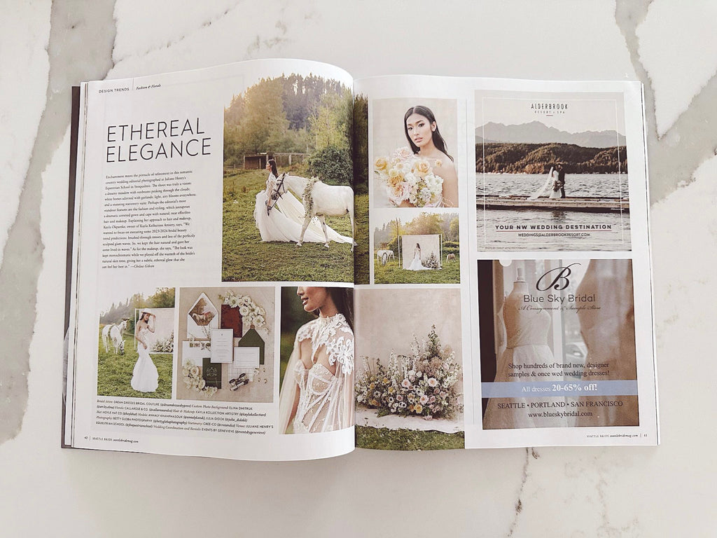 GORGEOUS SEATTLE BRIDE MAGAZINE FEATURE Dream Dresses by PMN