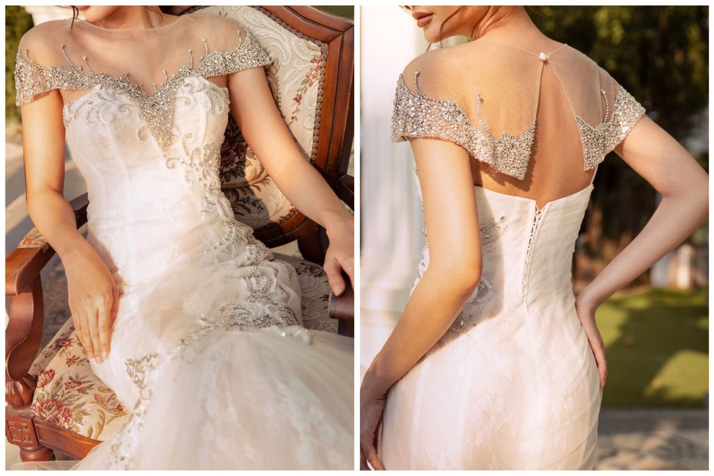 Latashia embellished bridal cape - Dream Dresses by PMN