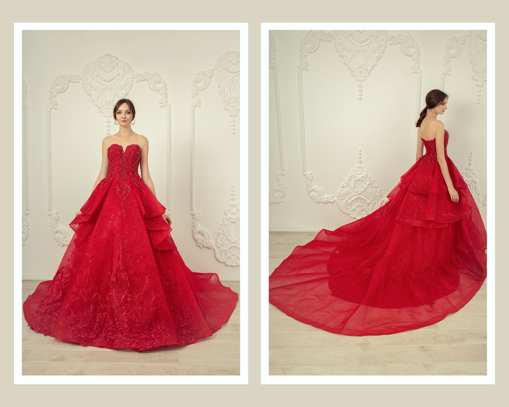Imilia red ball gown - Dream Dresses by PMN