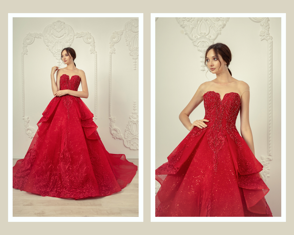 Imilia red ball gown - Dream Dresses by PMN