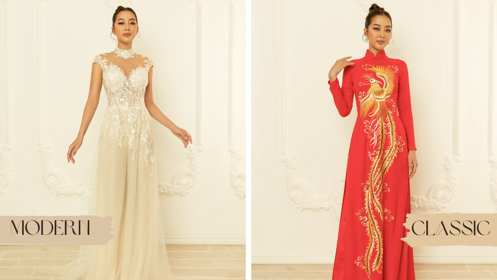 Modern ao dai vs traditional ao dai Dream Dresses by PMN