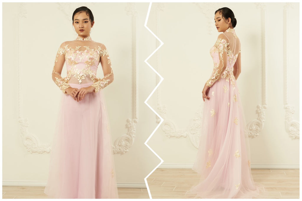 Mylah pink ao dai wedding dress - Dream Dresses by PMN