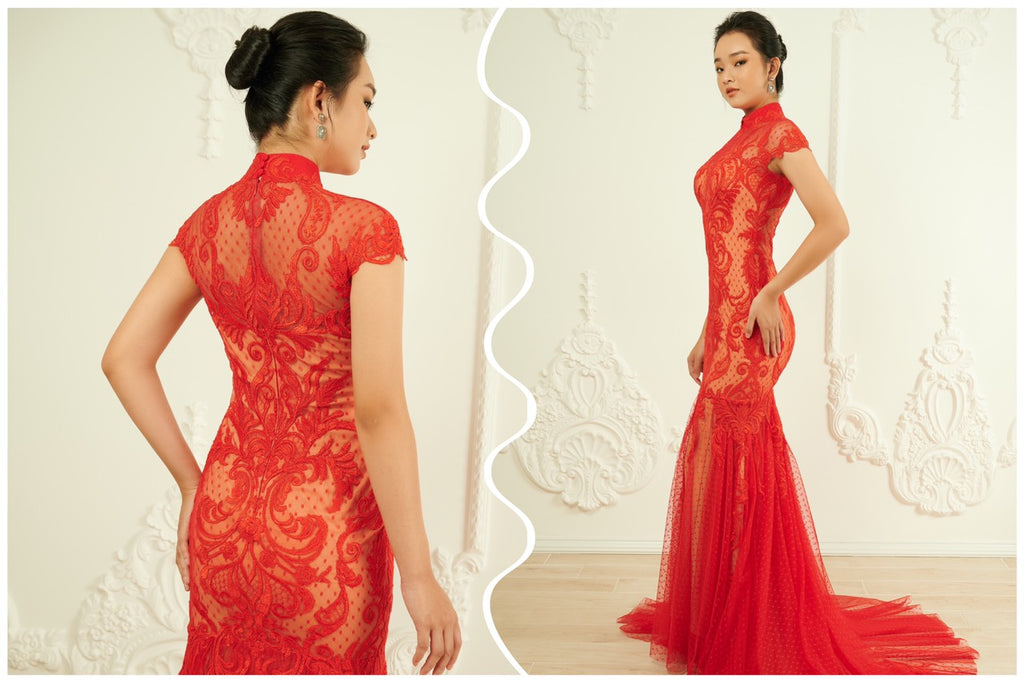 Yanlin Chinese Inspired Red Wedding Dress - Dream Dresses by PMN