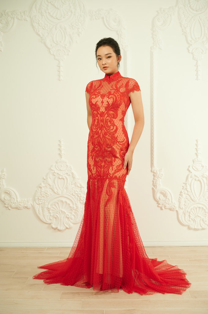 Yanlin Chinese Inspired Red Wedding Dress - Dream Dresses by PMN