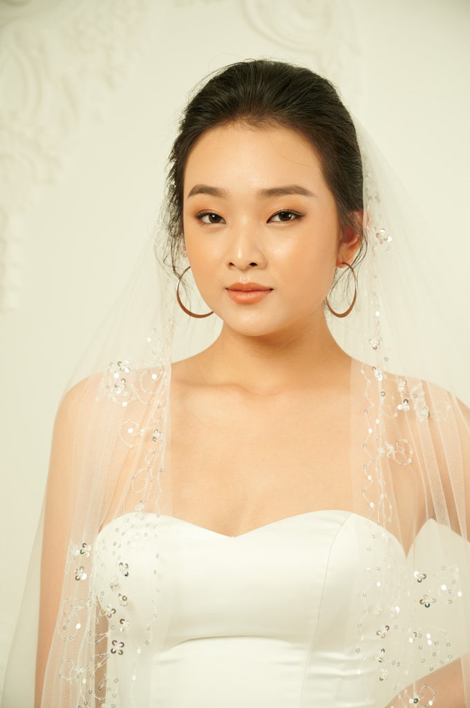 Sequin bridal veil - Dream Dresses by PMN
