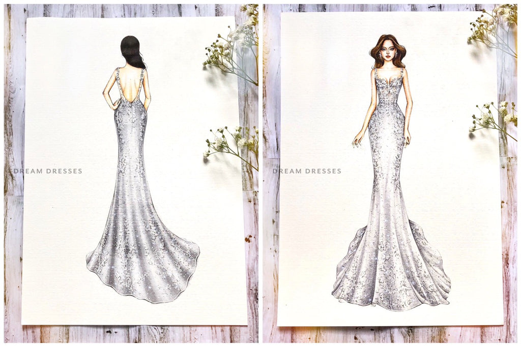 Mermaid gown sketch - Dream Dresses by PMN