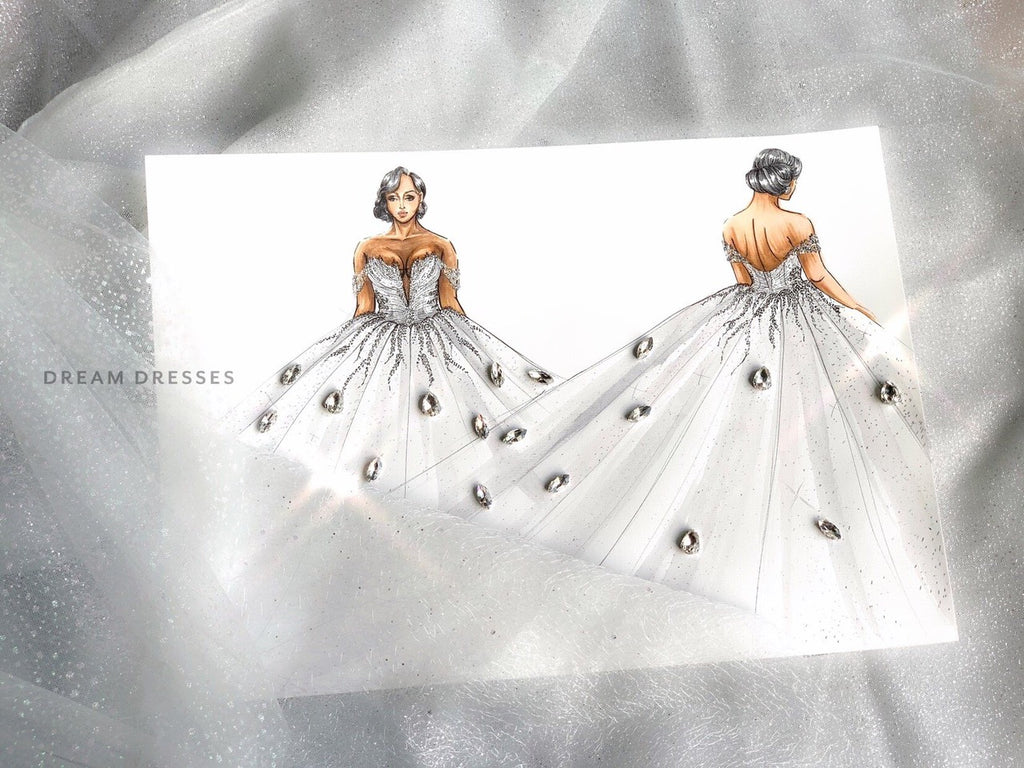 Beautiful wedding dress sketches.... 💃 - Creative Fashion | Facebook