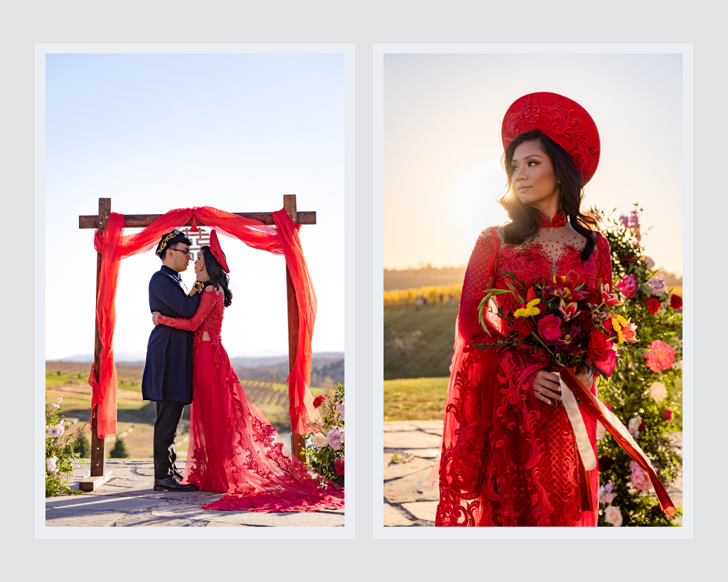 Tatia red bridal ao dai - Dream Dresses by PMN