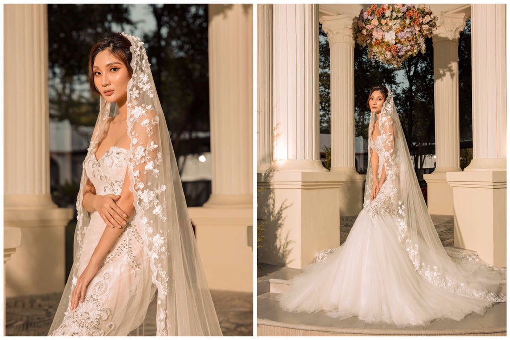 Lisanne Mantilla floral veil - Dream dresses by PMN