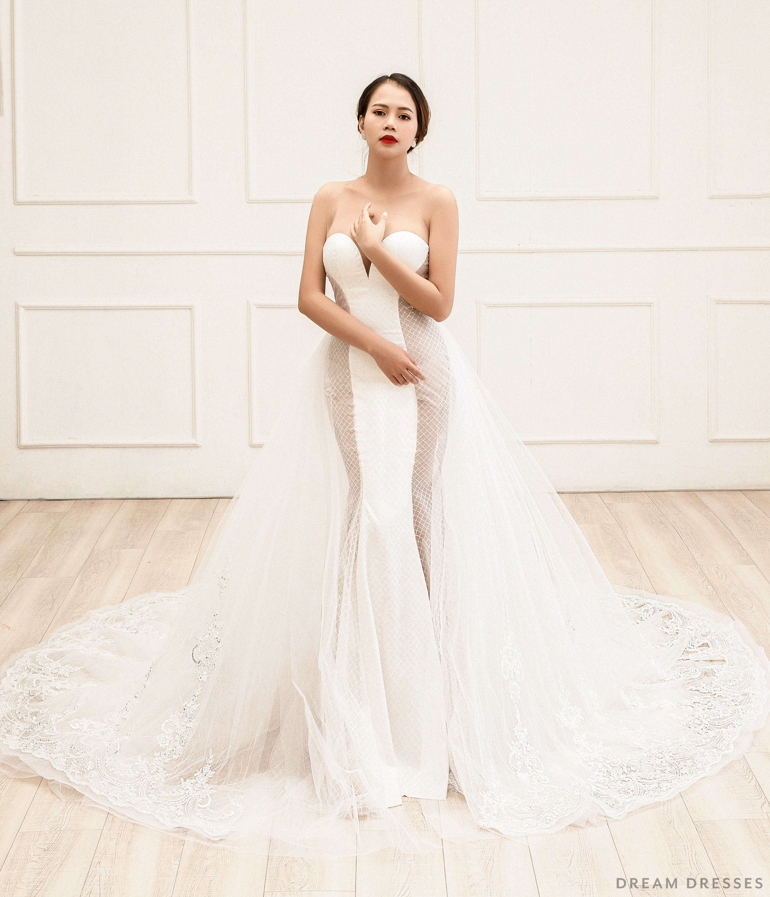 detachable bridal train