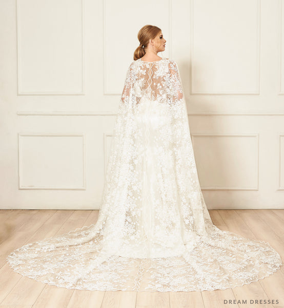 Lace Bridal Cape (#EMILE) | Dream Dresses by P.M.N.