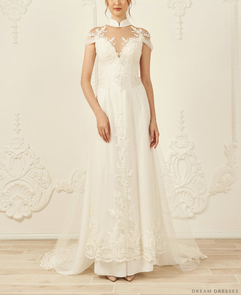 White Bridal Ao Dai | Modern Vietnamese Wedding Dress (#ILIANA) | Dream ...