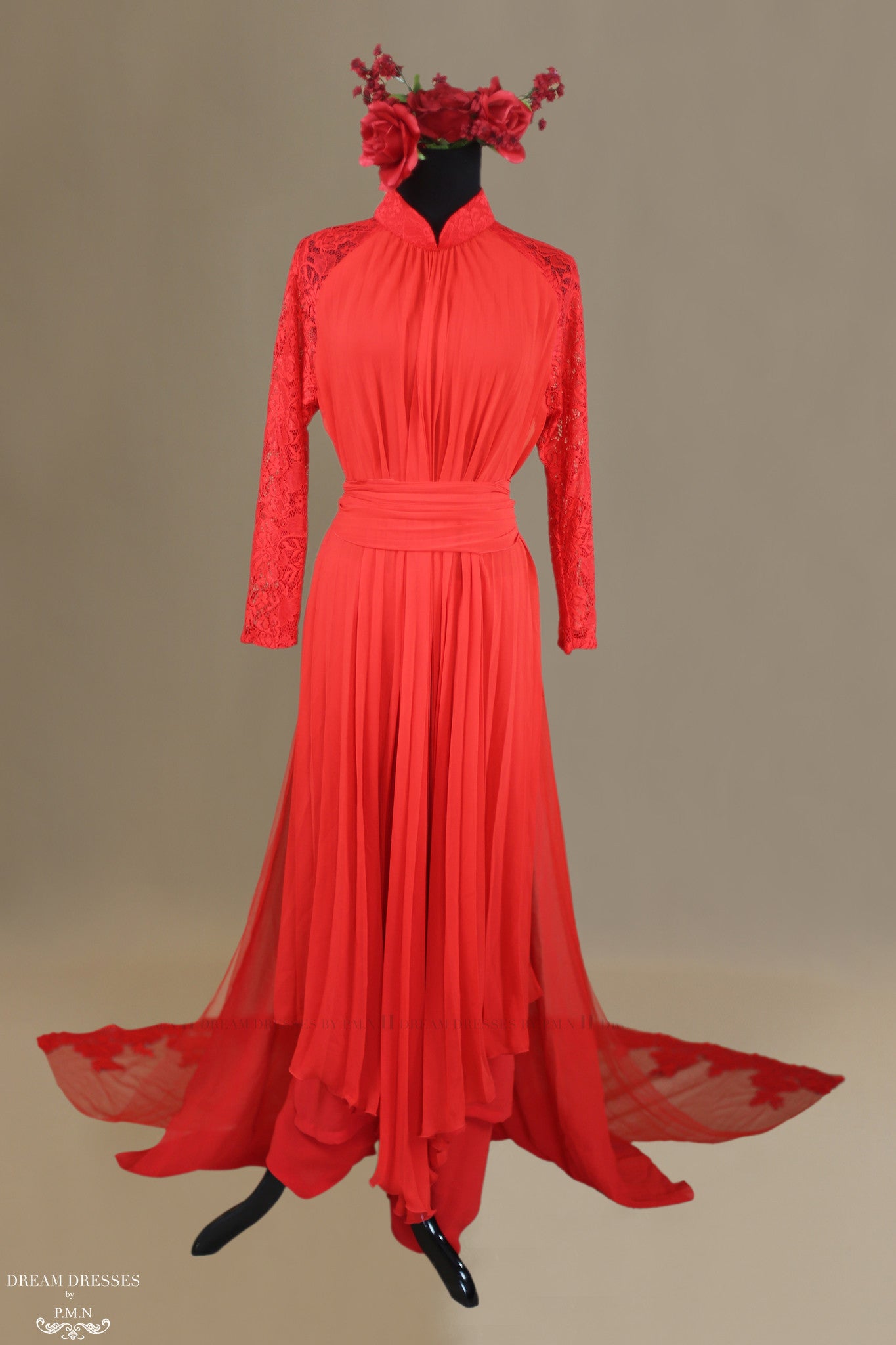 Red Ao Dai | Chiffon Vietnamese Traditional Bridal Dress | Dream ...