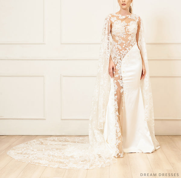 Lace Bridal Cape (#EMILE) | Dream Dresses by P.M.N.