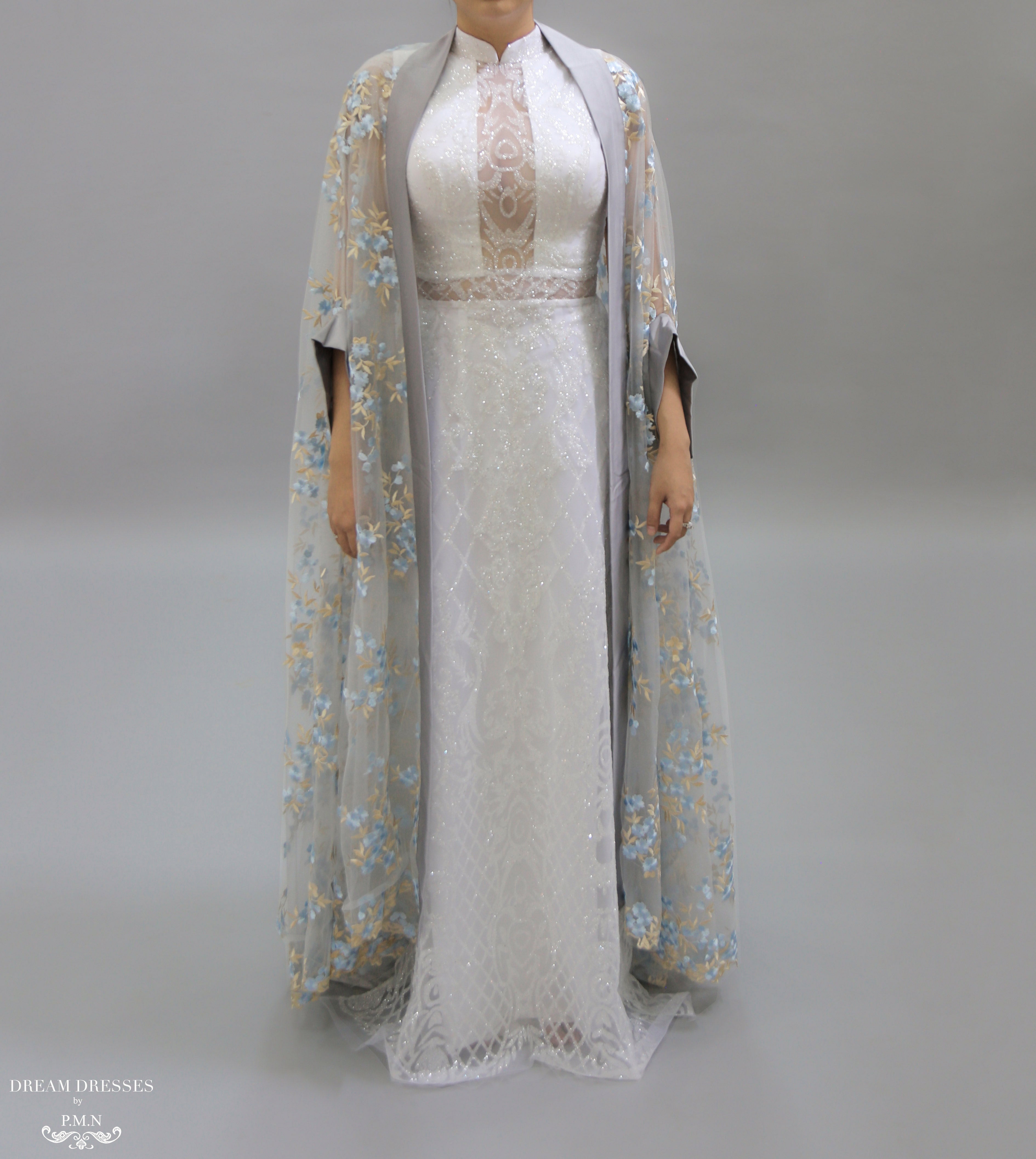 floor length cape dress