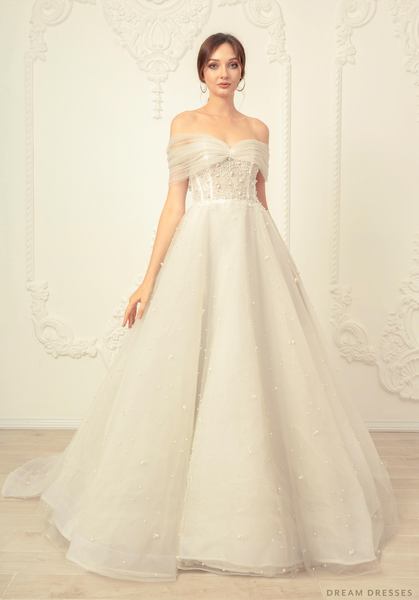 Lace Wedding Dress with Detachable Overskirt | Dream Dresses by P.M.N ...