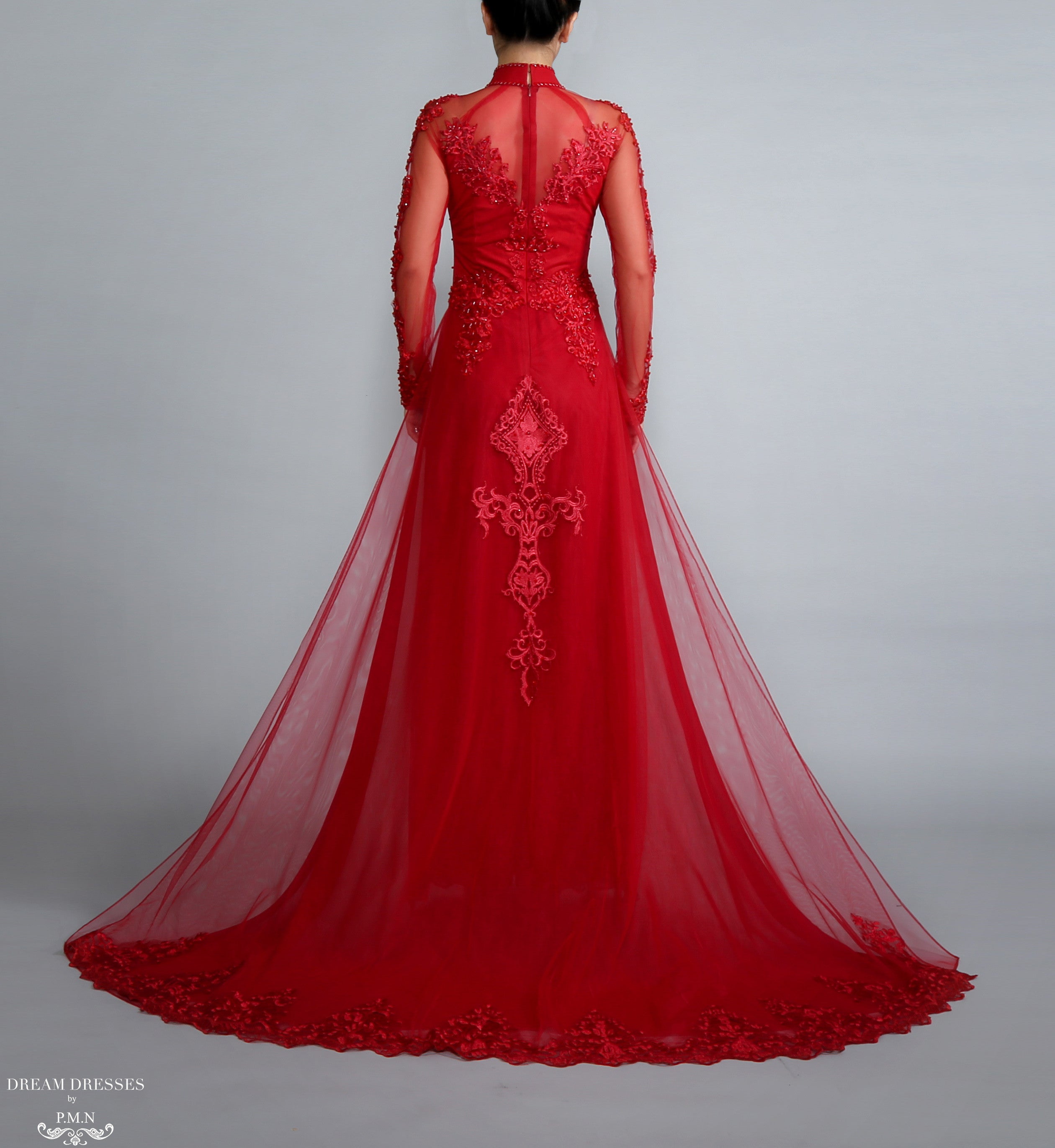 ao dai wedding dress red