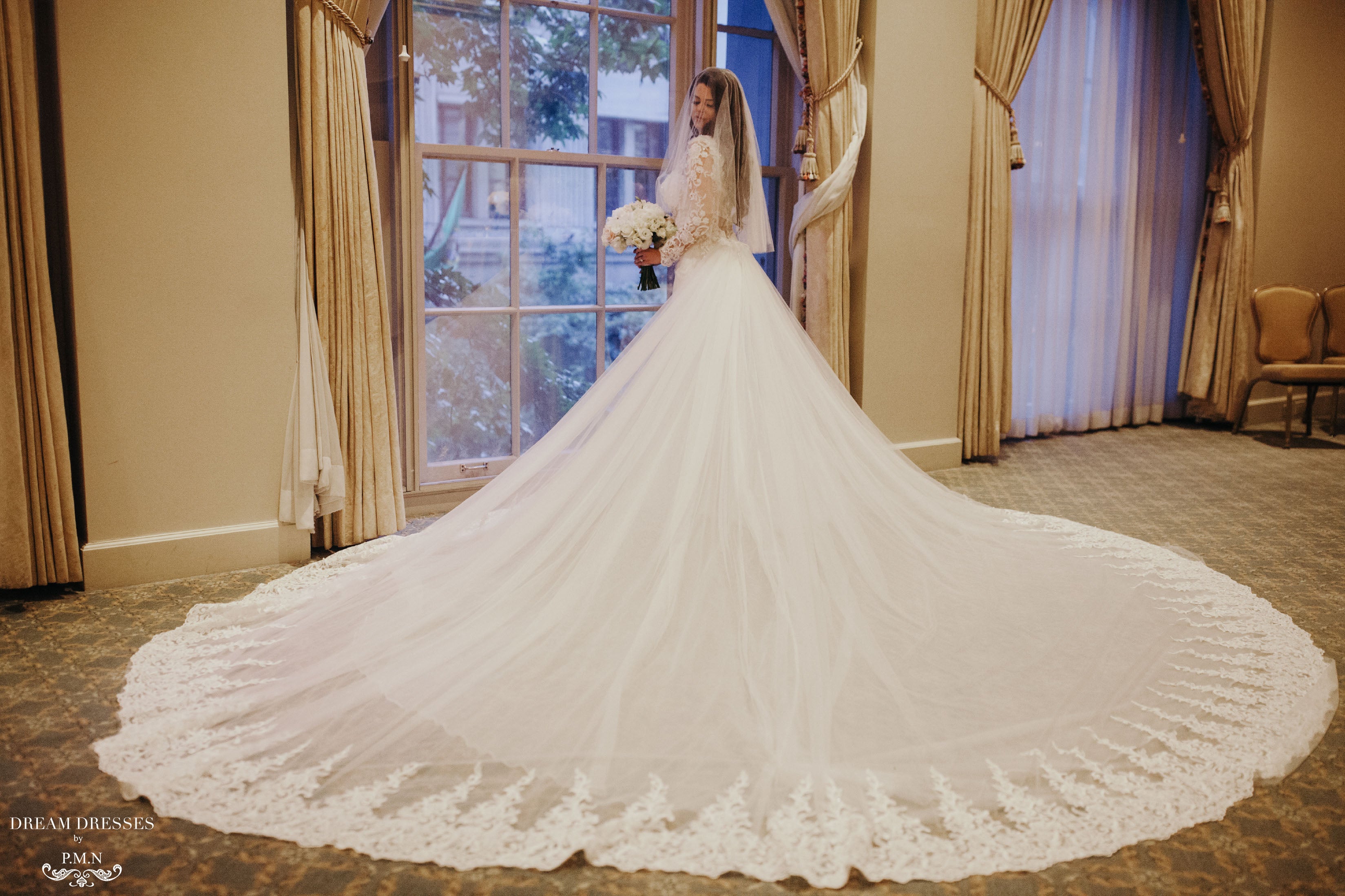 cathedral wedding gown