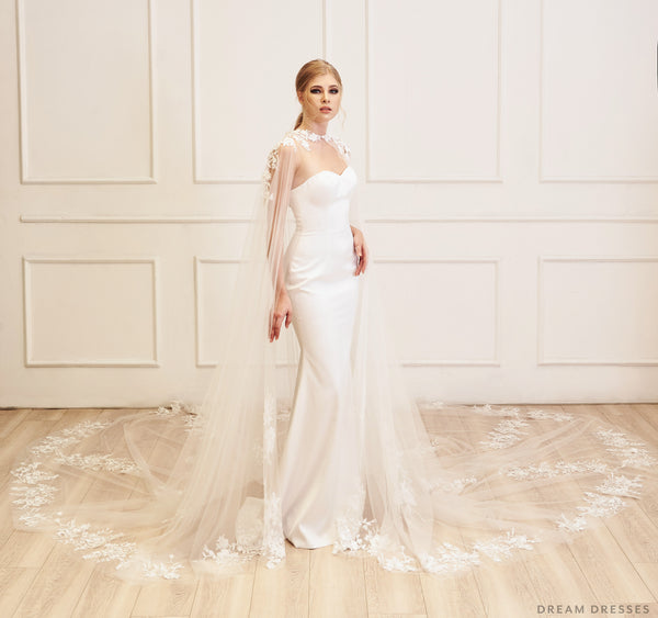 Lace Bridal Cape Veil (#YVES)| Dream Dresses by PMN | Dream Dresses by ...