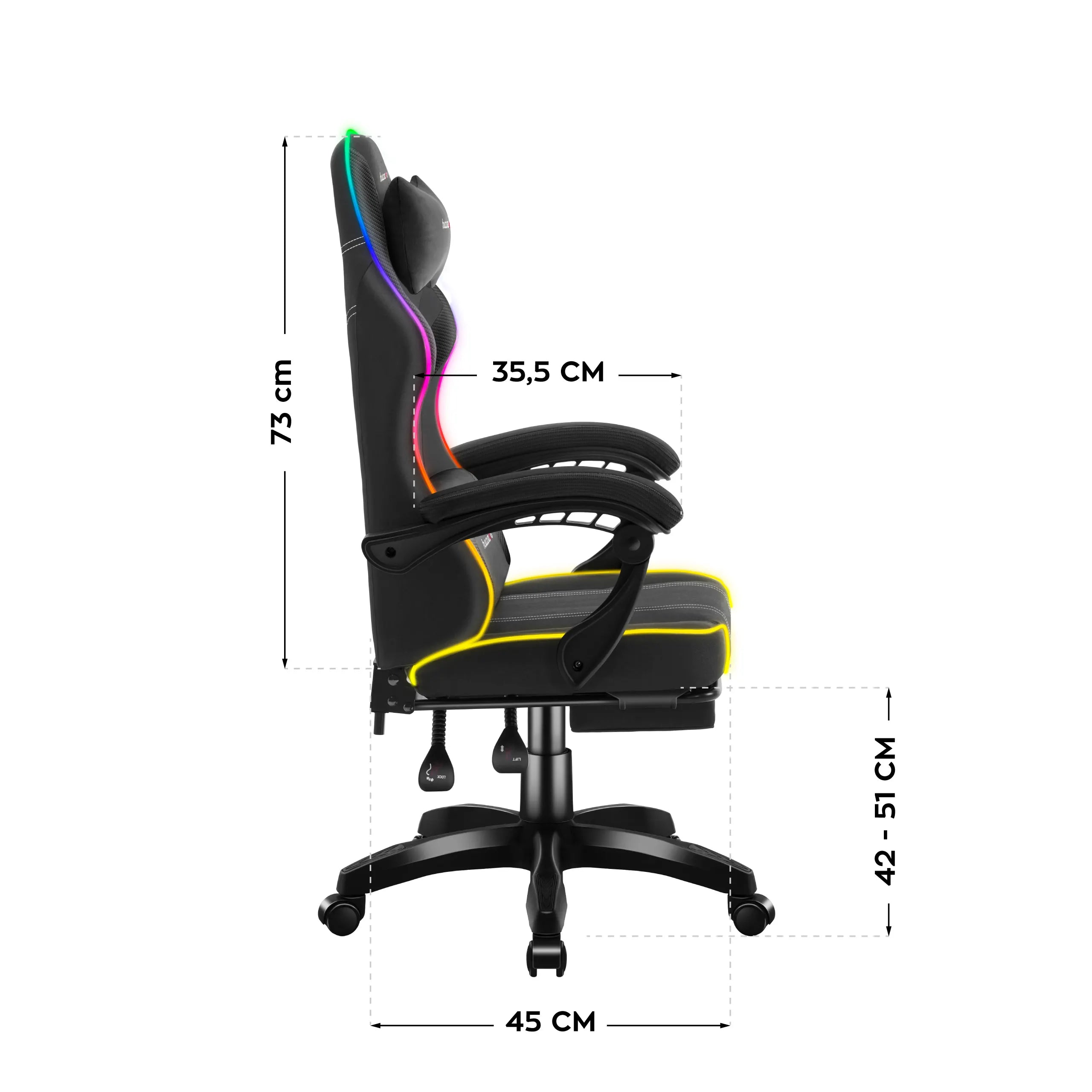 Abmessungen des Huzaro Force 3.7 Sessels Abmessungen 2