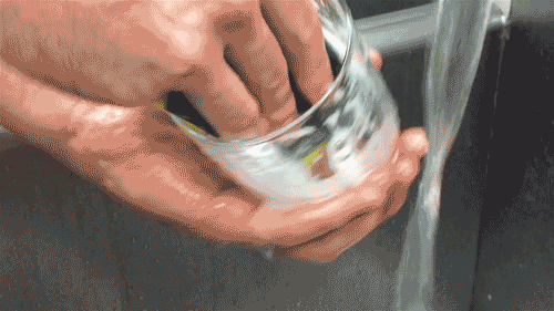 Animation of cleaning Keap candle glass