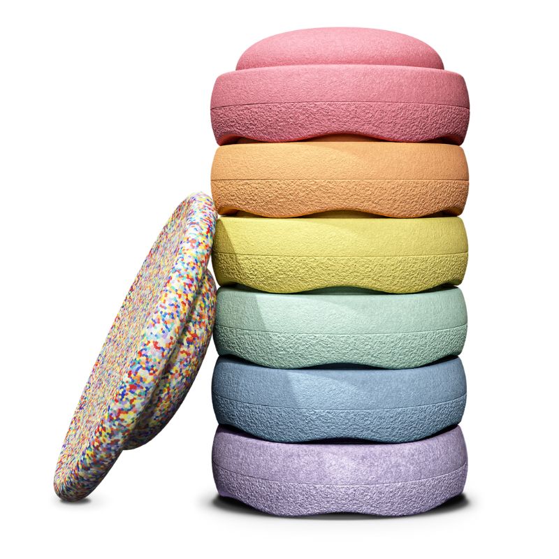 Stapelstein Stepping Stone - Rainbow Pastel 6+1 Set | The Kid Collective – The Kid Collective Ltd