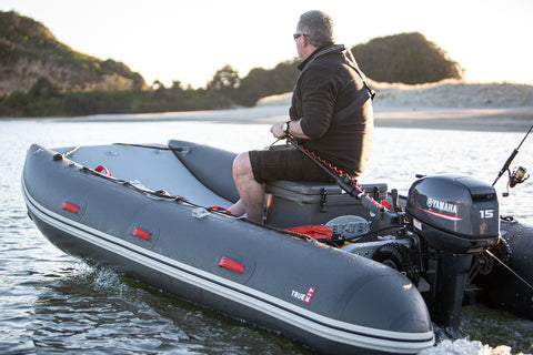 Choose your True Kit inflatable boat according to the engine capacity you require.  This Discovery 4.0m has a Yamaha 15hp fitted to it