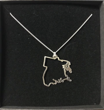 Bronx NY outline necklace