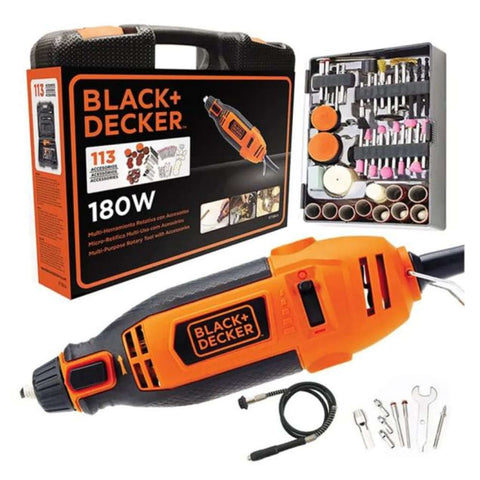 Buy Black & Decker Electric Rotary Tool With Accessories 180W RT18KA Online Bestomart ...