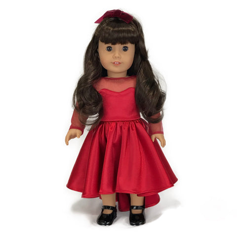 american girl doll red dress