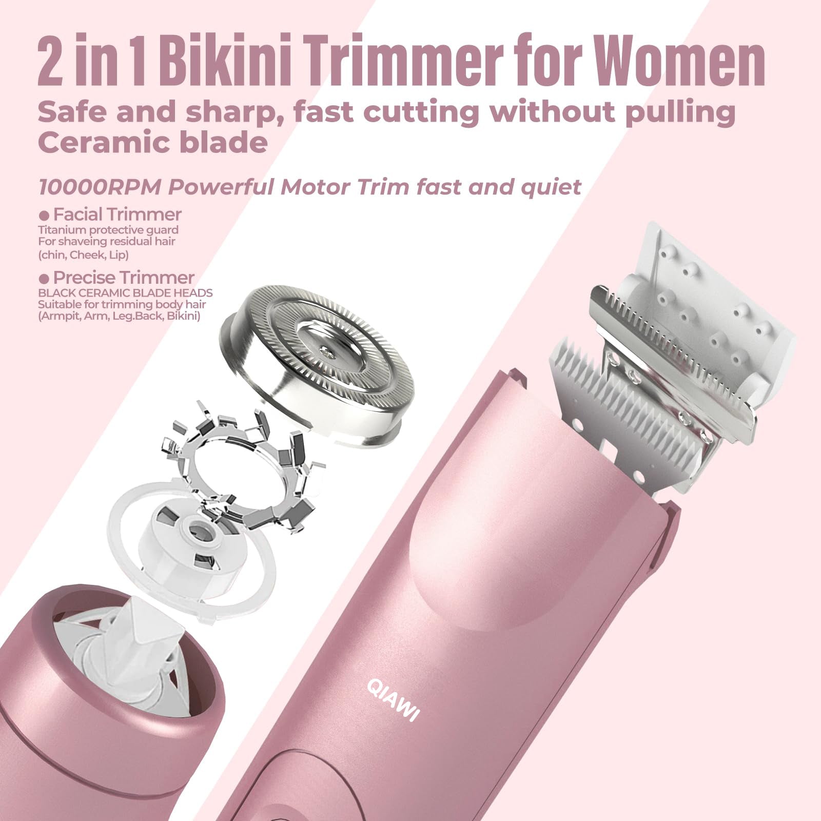 QIAWI™ 2-in-1 Women's Electric Shaver - Dual-Head Precision Trimmer