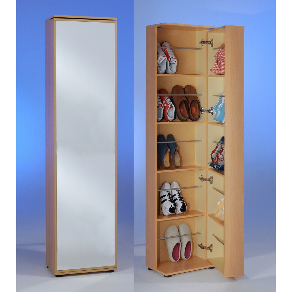 Penny 8 Tall Mirrored Shoe Storage Cabinet 20 Pairs For Large