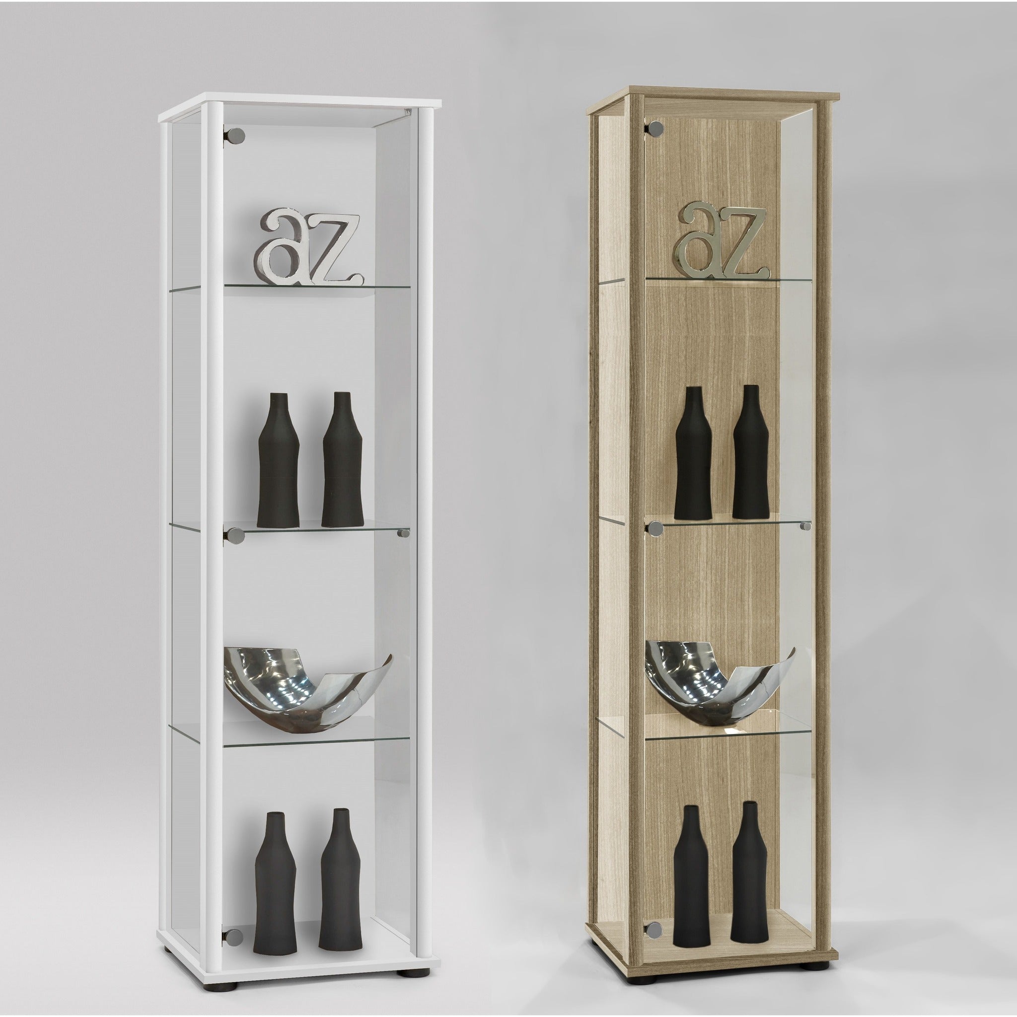 Bora Floor Standing Glass Wood Display Cabinet Freedom Homestore