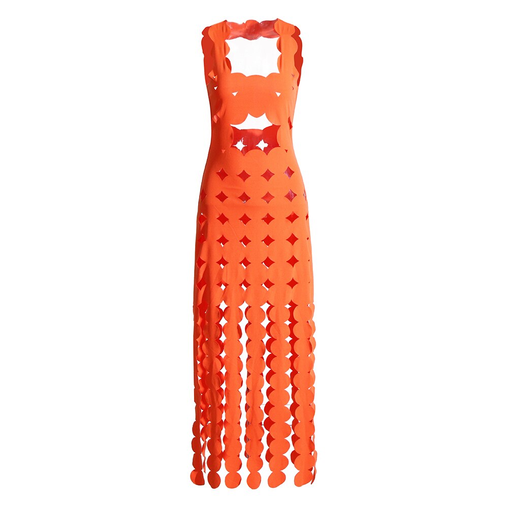 Stylish Square Collar Sleeveless High Waist Summer Dress