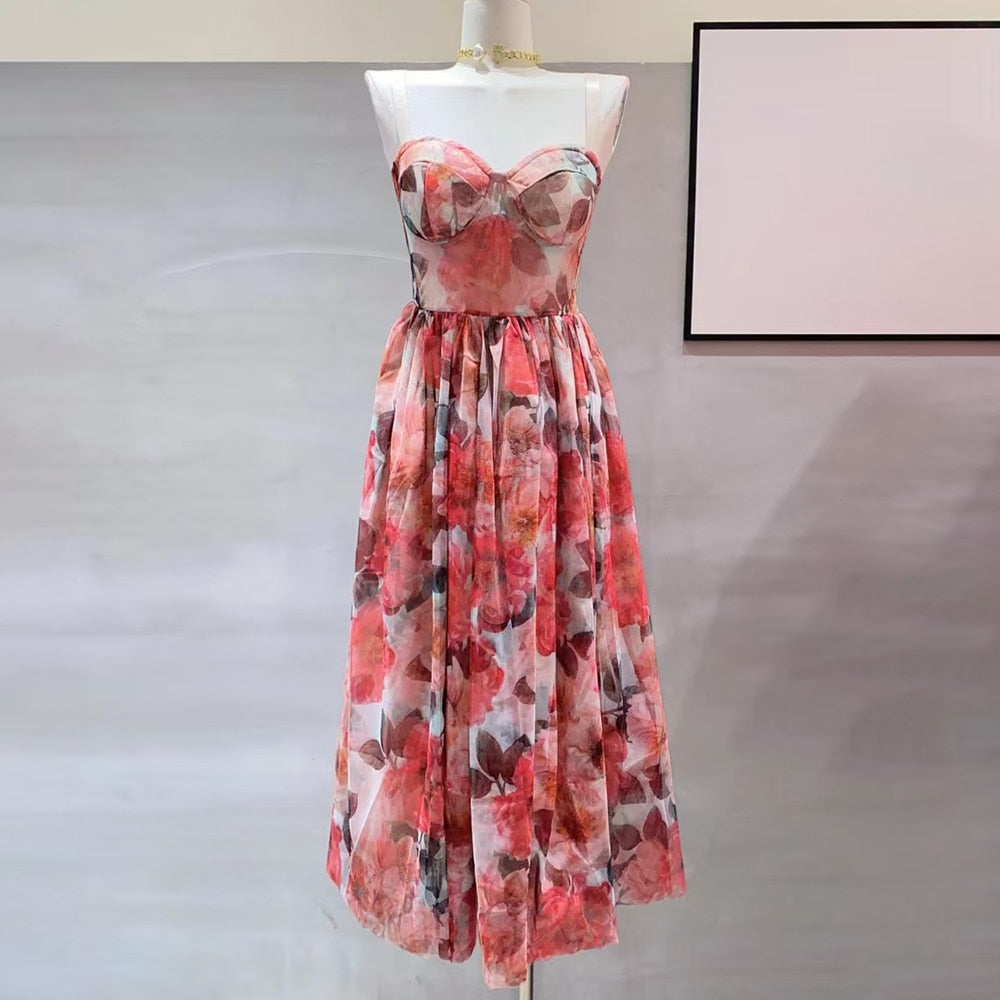 Stylish Sleeveless Summer Dress with Square Collar