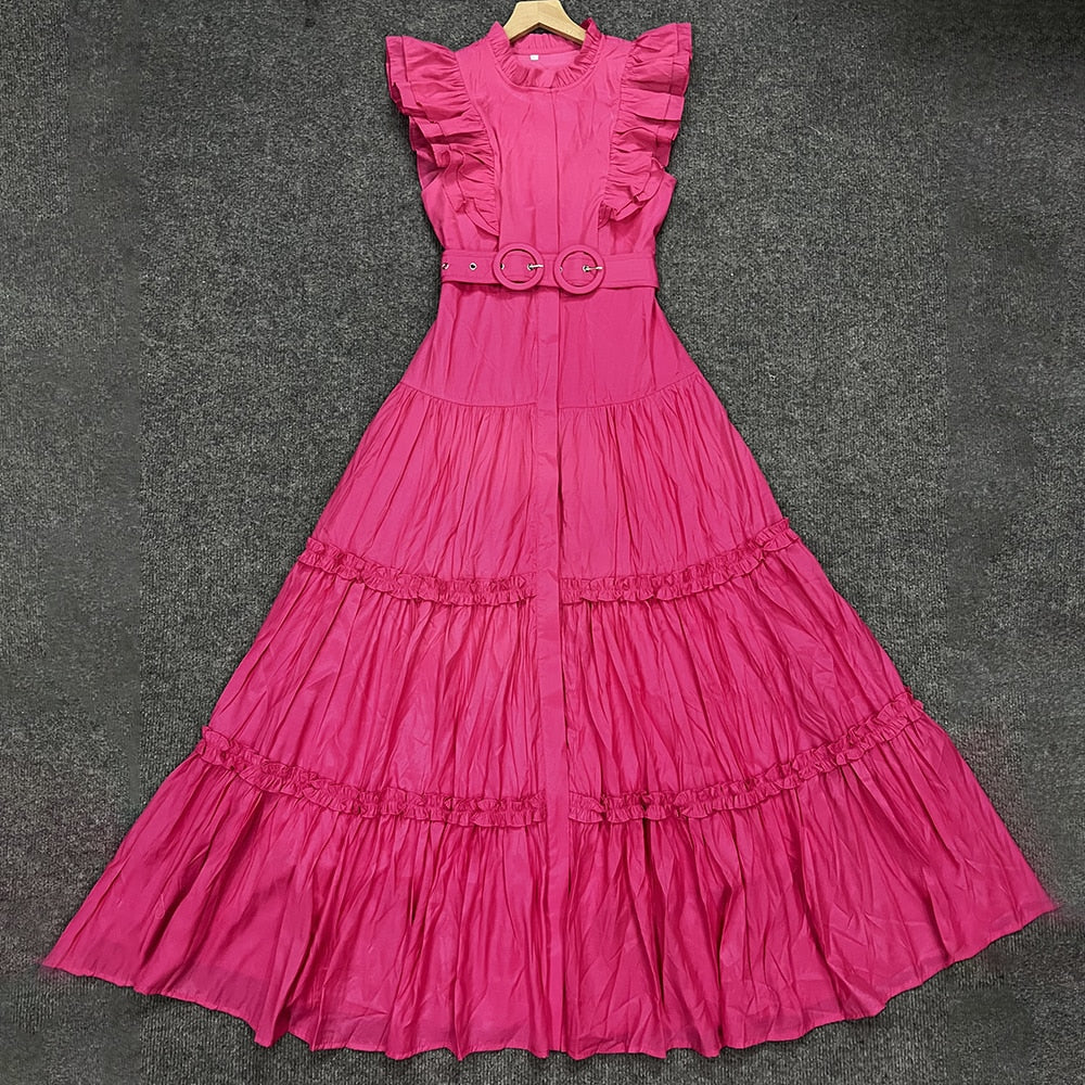 Elegant V-Neck Patchwork Belt Dress for Women