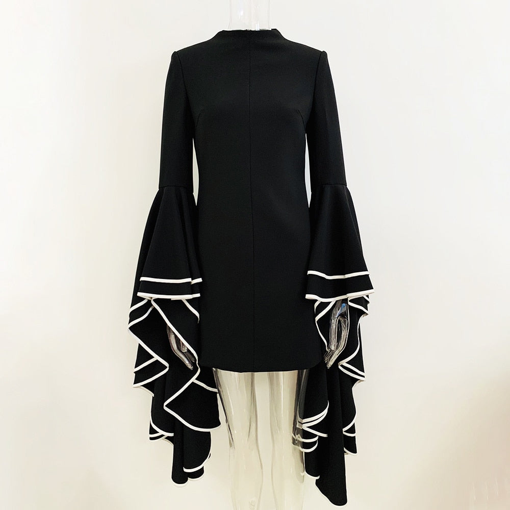 Elegant Colorblock Butterfly Sleeve Dress for Women