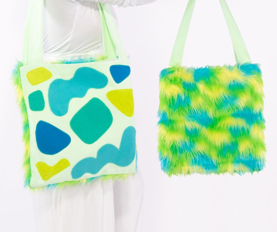 Dodo Studio Neon Green Tote Bag at Design Life Kids