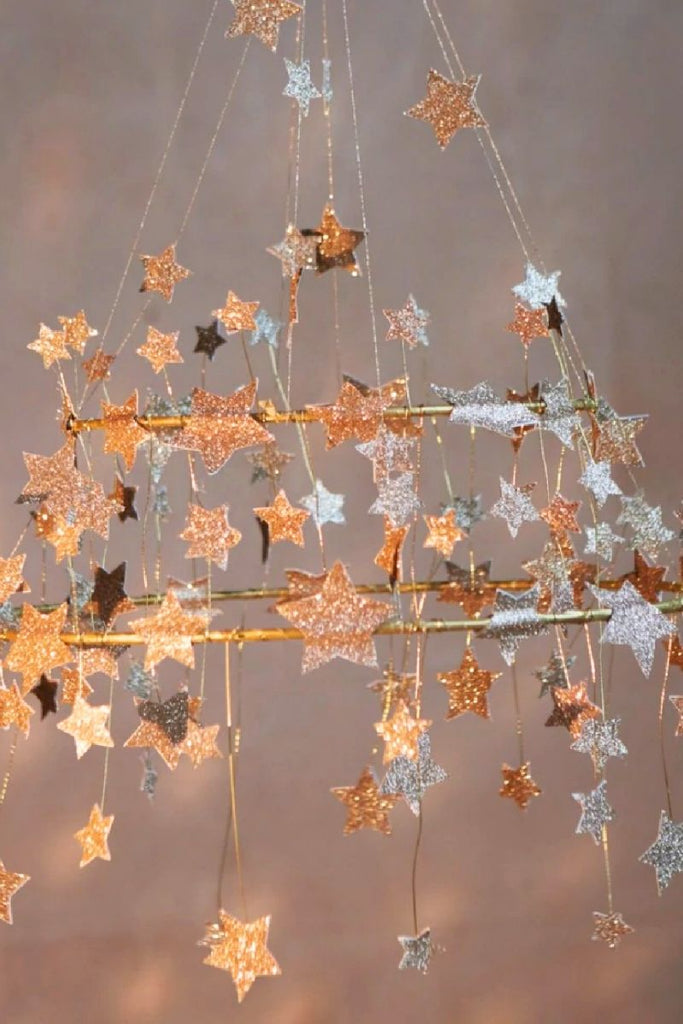 Meri Meri Gold Sparkle Star Chandelier at Design Life Kids