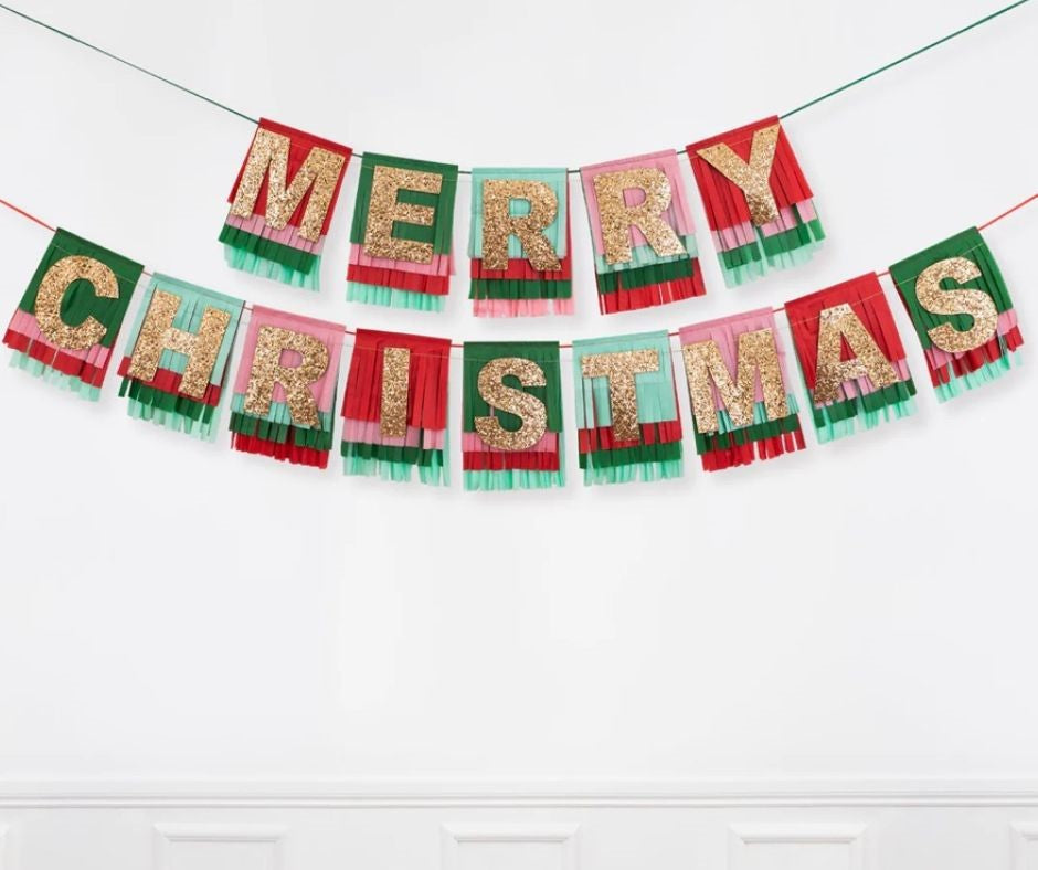 Meri Meri Merry Christmas Fringe Garland at Design Life Kids