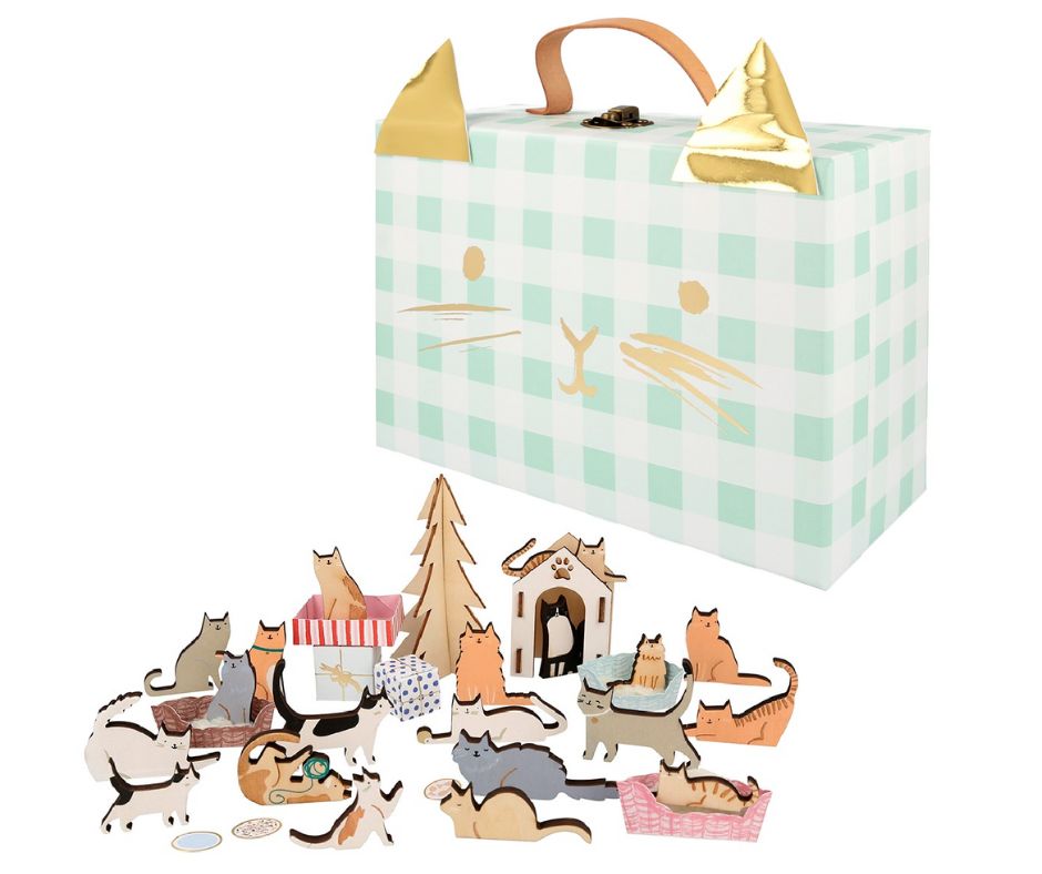 Meri Meri Wooden Cat Advent Suitcase at Design Life Kids